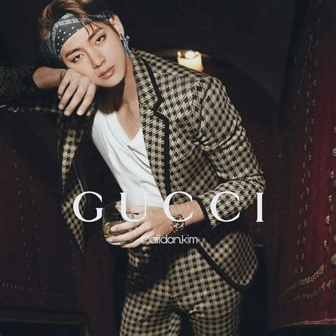 bts v gucci brown low neck shirts